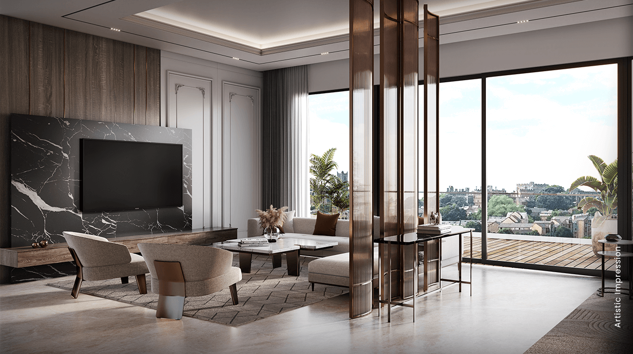 M3M Cullinan Premium Living Room Interior